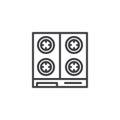 Kitchen Stove top view outline icon Royalty Free Stock Photo