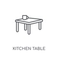 Kitchen table linear icon. Modern outline Kitchen table logo con