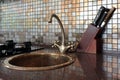 Kitchen tap in retro style. Royalty Free Stock Photo