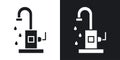Kitchen tap thin line vector icon set Royalty Free Stock Photo