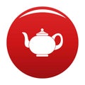 Kitchen teapot icon vector red