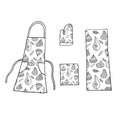 Kitchen textile icons set in hand drawn style. Vector illustration Royalty Free Stock Photo