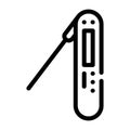 Kitchen thermometer line icon vector illustration black