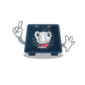 Kitchen timer caricature design style with one finger gesture Royalty Free Stock Photo