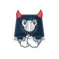 Kitchen timer clothed as devil cartoon character design concept