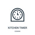 kitchen timer icon vector from cooking collection. Thin line kitchen timer outline icon vector illustration. Linear symbol Royalty Free Stock Photo