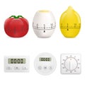 Kitchen timer mockup set, realistic style