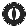Kitchen timer vector black icon. Vector illustration oven stopwatch on white background. Isolated black illustration Royalty Free Stock Photo