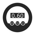 Kitchen timer vector black icon. Vector illustration oven stopwatch on white background. Isolated black illustration Royalty Free Stock Photo