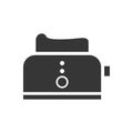 Kitchen toaster glyph single isolated vector icon
