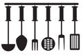 Kitchen tool collection - silhouette Royalty Free Stock Photo