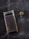 Kitchen tool next to a light switch. Beautiful still life photography.