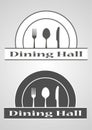 Kitchen tool.Spoon knife fork silhouette black icon vector dinning hall illustration Royalty Free Stock Photo