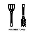 kitchen tools icon, black vector sign with editable strokes, concept illustration Royalty Free Stock Photo