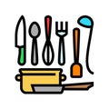 kitchen tools restaurant chef color icon  illustration Royalty Free Stock Photo