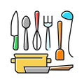 kitchen tools restaurant chef color icon  illustration Royalty Free Stock Photo