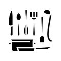 kitchen tools restaurant chef glyph icon vector illustration Royalty Free Stock Photo