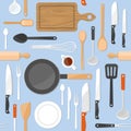 Kitchen tools seamless pattern