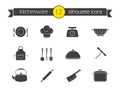 Kitchen tools silhouette icons set Royalty Free Stock Photo