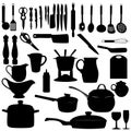 Kitchen tools Silhouette Vector illustration Royalty Free Stock Photo
