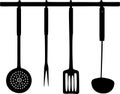 Kitchen Tools Utensils Rack vector illustration