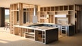 A Kitchen Transformed: Remarkable Construction or Renovation and Upgrade in a New Home, Generative AI