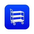 Kitchen trolley icon blue vector Royalty Free Stock Photo