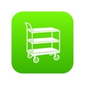 Kitchen trolley icon green vector Royalty Free Stock Photo