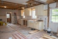 Kitchen under construction in new house Royalty Free Stock Photo