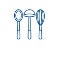 Kitchen utencils line icon concept. Kitchen utencils flat vector symbol, sign, outline illustration.