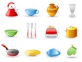 Kitchen utensil icon set Royalty Free Stock Photo