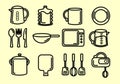 Kitchen utensil icon set suitable for food industry and interface design Royalty Free Stock Photo