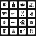 Kitchen utensil icons set, simple style Royalty Free Stock Photo