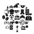 Kitchen utensil icons set, simple style Royalty Free Stock Photo