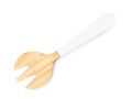 Kitchen utensil made of bamboo on white background Royalty Free Stock Photo