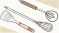 Kitchen Utensil Set: Whisk, Spatula, Spoon, Cooking Tools, vector design Generative AI Royalty Free Stock Photo