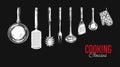 Kitchen utensil, tools set Royalty Free Stock Photo