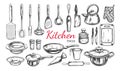 Kitchen utensil, tools set 1 Royalty Free Stock Photo