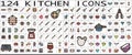 Kitchen utensil vector icon set.Editable icon collection. Royalty Free Stock Photo