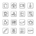 Kitchen Utensils and Appliances Doodle Icons