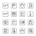 Kitchen Utensils and Appliances Doodle Icons