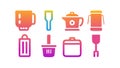 Kitchen Utensils Cooking Tools Set, vector design Generative AI Royalty Free Stock Photo