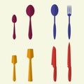 Kitchen utensils and cookware flat icons set Royalty Free Stock Photo