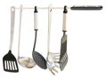 Kitchen Utensils hanging from a knife Royalty Free Stock Photo