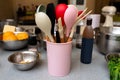 Kitchen Utensils in a Holder on Countertop Royalty Free Stock Photo