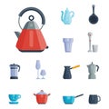 Kitchen utensils icons vector illustration household dinner cooking food kitchenware