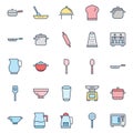 Kitchen Utensils Isolated Vector Icon set can be easily modified or edit