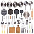 Kitchen utensils isolated on white background Royalty Free Stock Photo