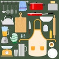 Kitchen utensils and items for cooking. Royalty Free Stock Photo