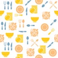 Kitchen utensils seamless pattern for wallpaper or print on wrap